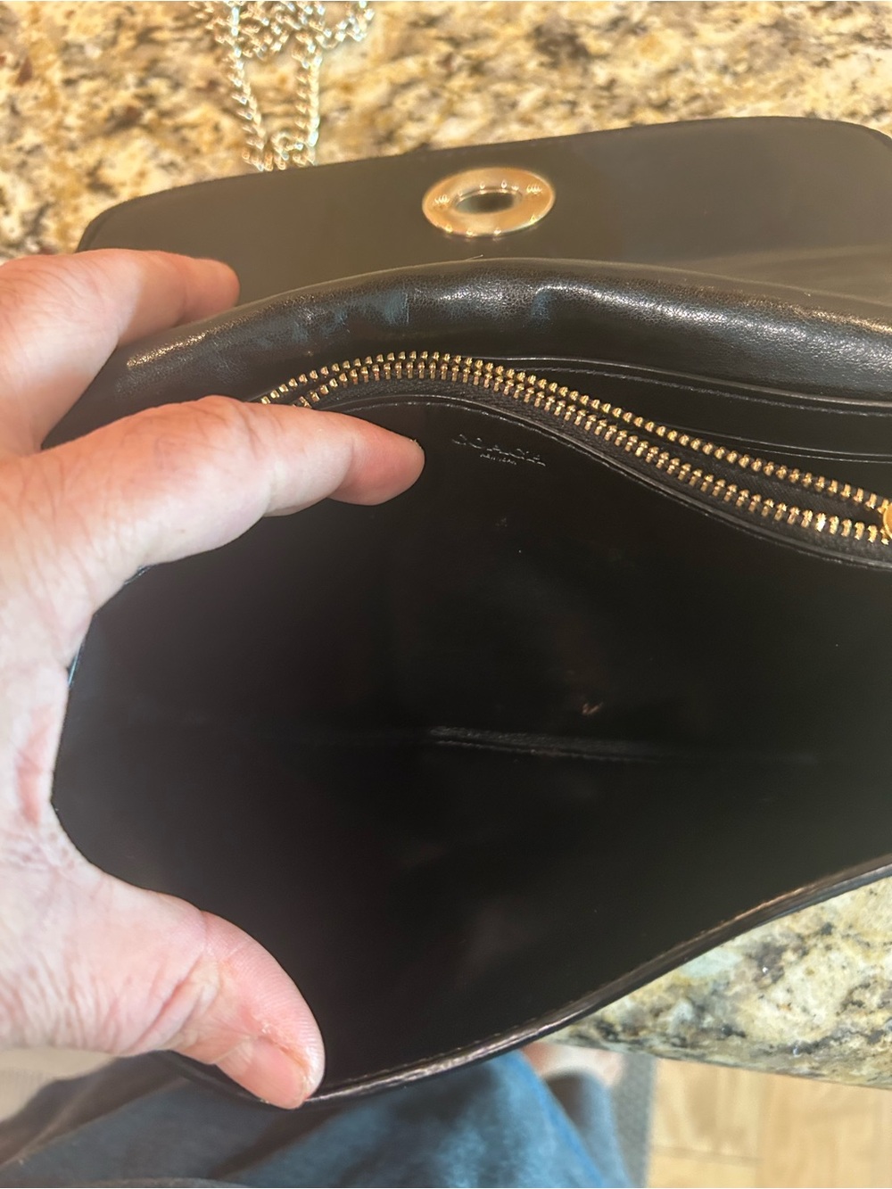 Coach Chain Crossbody Bag Wallet on Chain Wristlet Purse In Black Logo - Picture 12 of 12